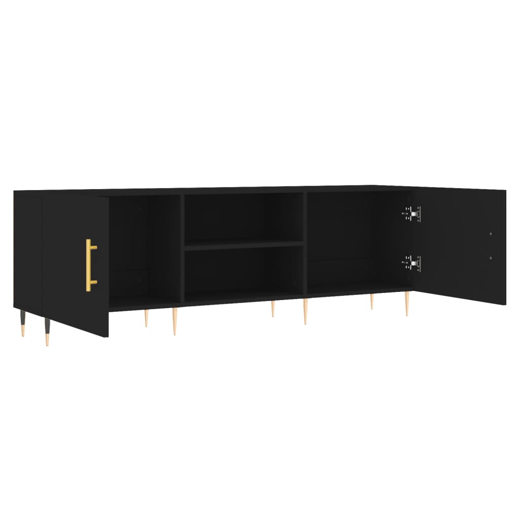 Tv-meubel 150x30x50 cm bewerkt hout zwart Tv-meubels | Creëer jouw Trendy Thuis | Gratis bezorgd & Retour | Trendy.nl