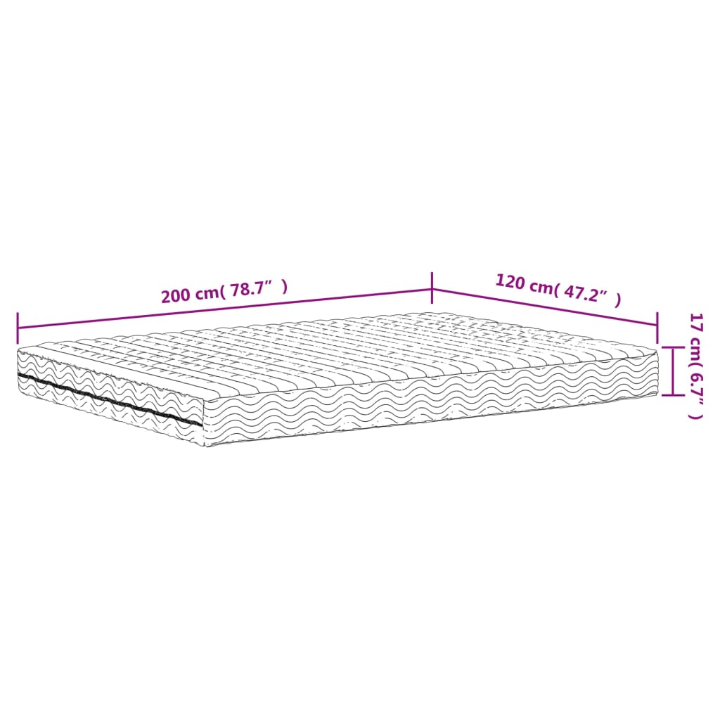 Schuimmatras hardheid H2 H3 120x200 cm wit Matrassen | Creëer jouw Trendy Thuis | Gratis bezorgd & Retour | Trendy.nl