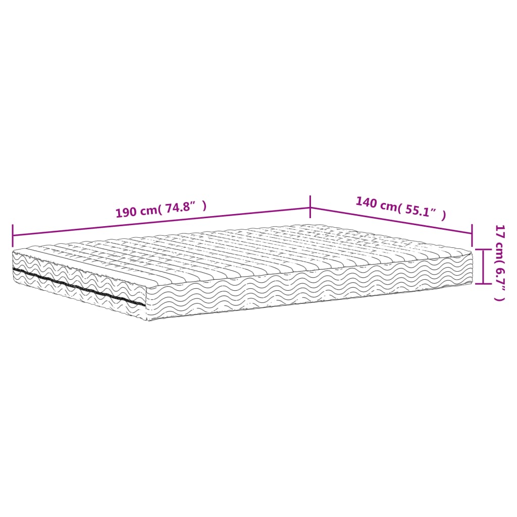 Schuimmatras hardheid H2 H3 140x190 cm wit Matrassen | Creëer jouw Trendy Thuis | Gratis bezorgd & Retour | Trendy.nl