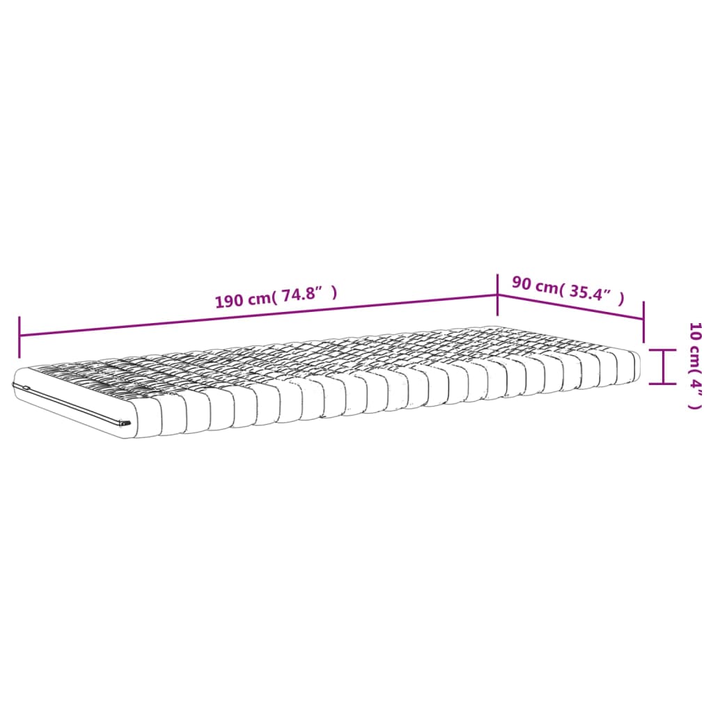 Schuimmatras 7 zones hardheid 20 ILD 90x190 cm wit Matrassen | Creëer jouw Trendy Thuis | Gratis bezorgd & Retour | Trendy.nl