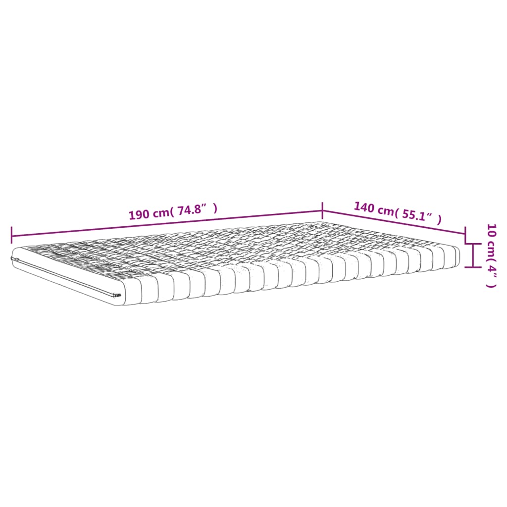 Schuimmatras 7 zones hardheid 20 ILD 140x190 cm wit Matrassen | Creëer jouw Trendy Thuis | Gratis bezorgd & Retour | Trendy.nl