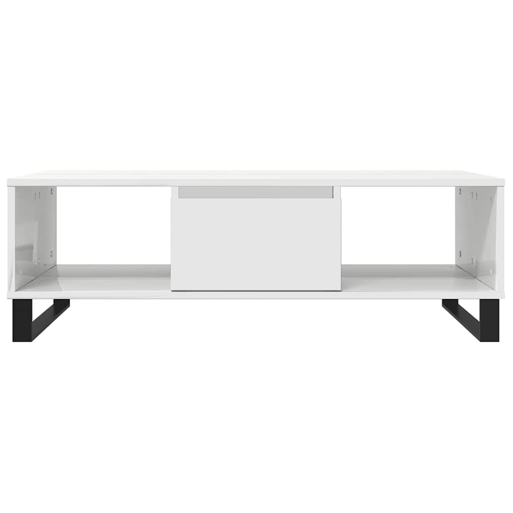 Trendy Salontafel 104x60x35 cm bewerkt hout hoogglans wit