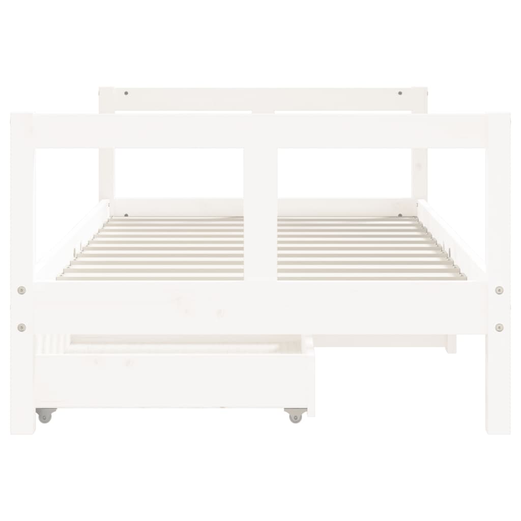 Kinderbedframe met lades 80x160 cm massief grenenhout wit