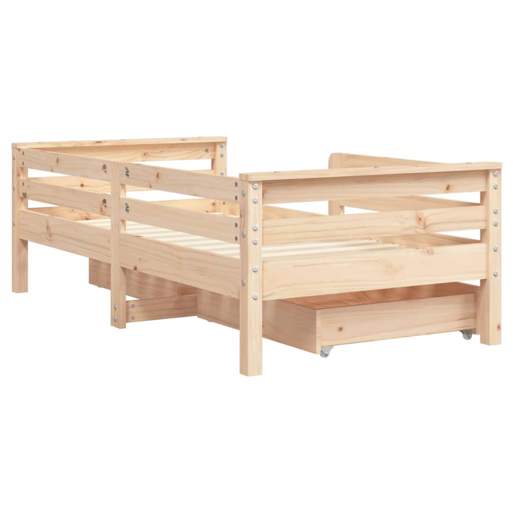 Kinderbedframe met lades 70x140 cm massief grenenhout Peuter- & kinderbedden | Creëer jouw Trendy Thuis | Gratis bezorgd & Retour | Trendy.nl