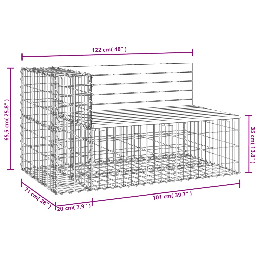 Tuinbank schanskorfontwerp 122x71x65,5 cm massief douglashout Tuinbanken | Creëer jouw Trendy Thuis | Gratis bezorgd & Retour | Trendy.nl