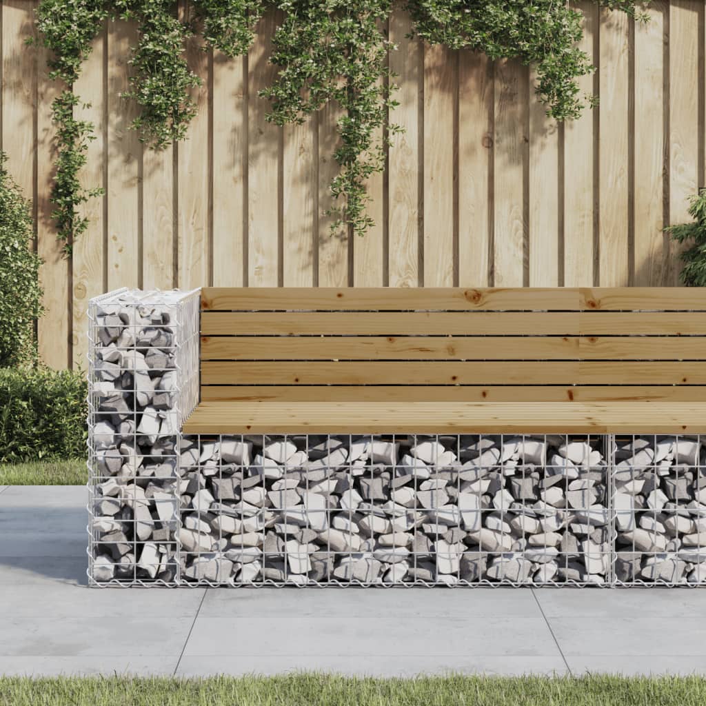 Tuinbank schanskorfontwerp 122x71x65,5 cm geïmpregneerd hout Tuinbanken | Creëer jouw Trendy Thuis | Gratis bezorgd & Retour | Trendy.nl