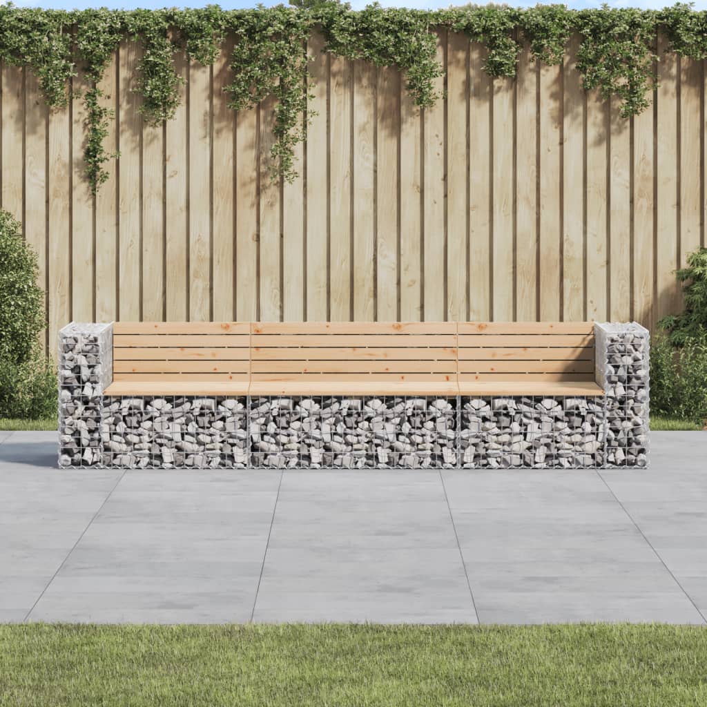 Tuinbank schanskorfontwerp 287x71x65,5 cm massief grenenhout