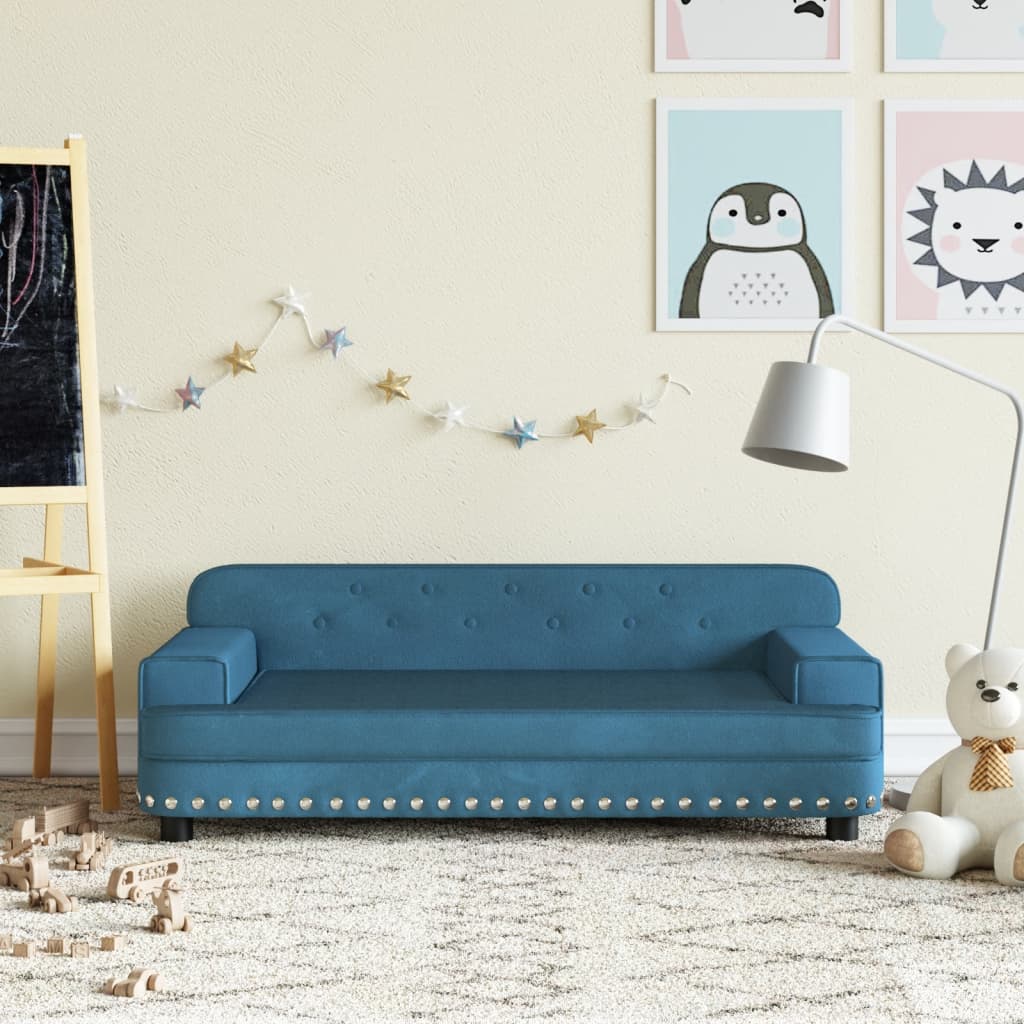 Kinderbank 90x53x30 cm fluweel blauw Meubelen voor baby's & peuters | Creëer jouw Trendy Thuis | Gratis bezorgd & Retour | Trendy.nl