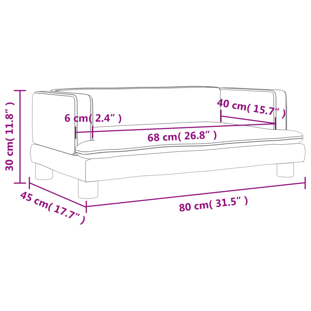 Kinderbank 80x45x30 cm fluweel zwart Meubelen voor baby's & peuters | Creëer jouw Trendy Thuis | Gratis bezorgd & Retour | Trendy.nl