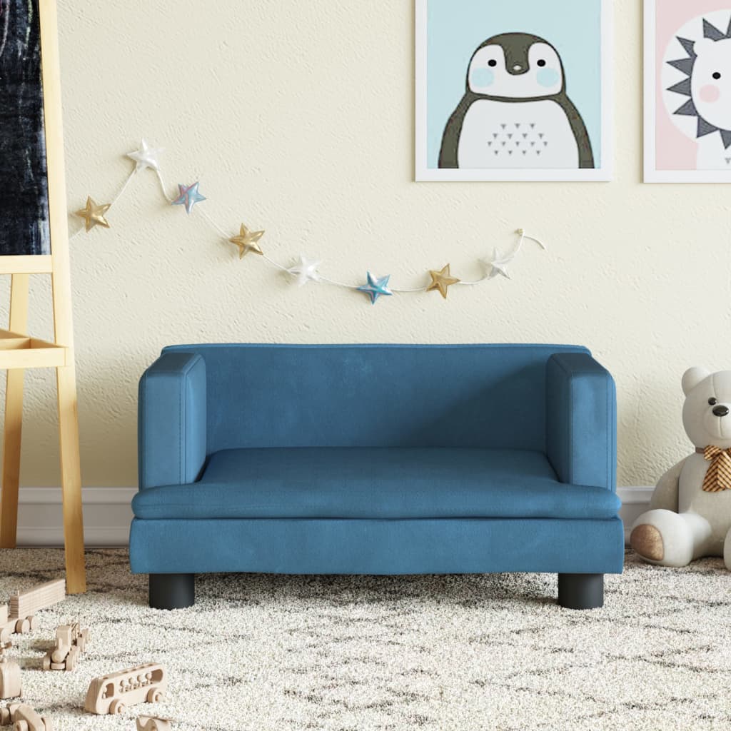 Kinderbank 60x40x30 cm fluweel blauw Meubelen voor baby's & peuters | Creëer jouw Trendy Thuis | Gratis bezorgd & Retour | Trendy.nl