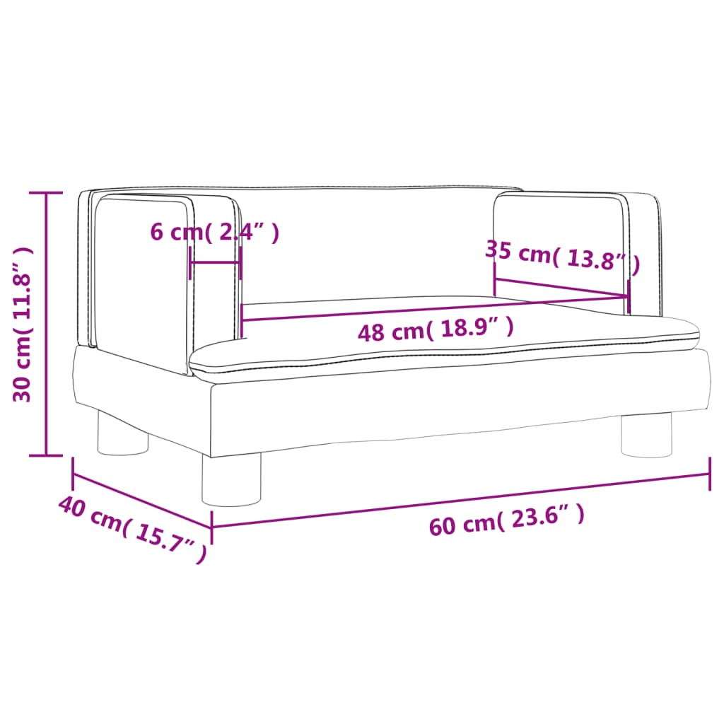 Kinderbank 60x40x30 cm fluweel donkergrijs Meubelen voor baby's & peuters | Creëer jouw Trendy Thuis | Gratis bezorgd & Retour | Trendy.nl