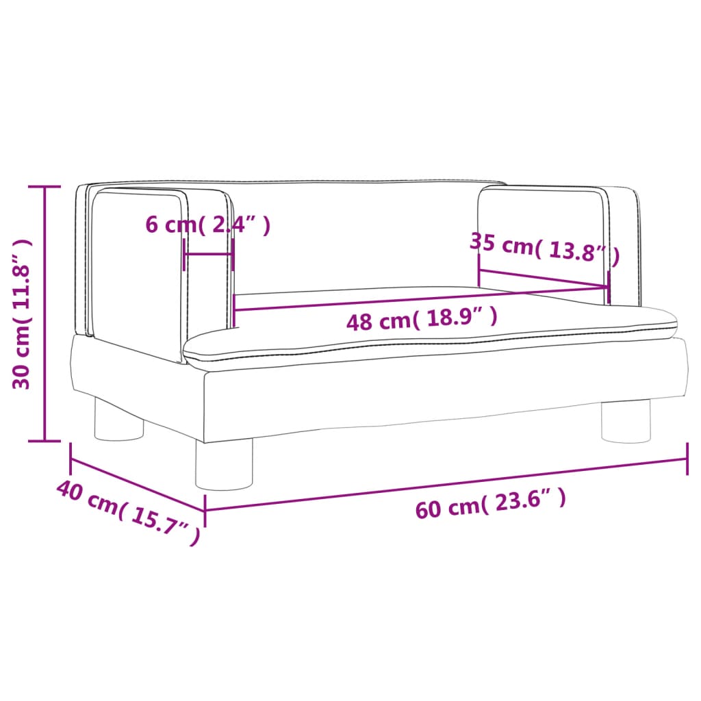 Kinderbank 60x40x30 cm fluweel crèmekleurig Meubelen voor baby's & peuters | Creëer jouw Trendy Thuis | Gratis bezorgd & Retour | Trendy.nl