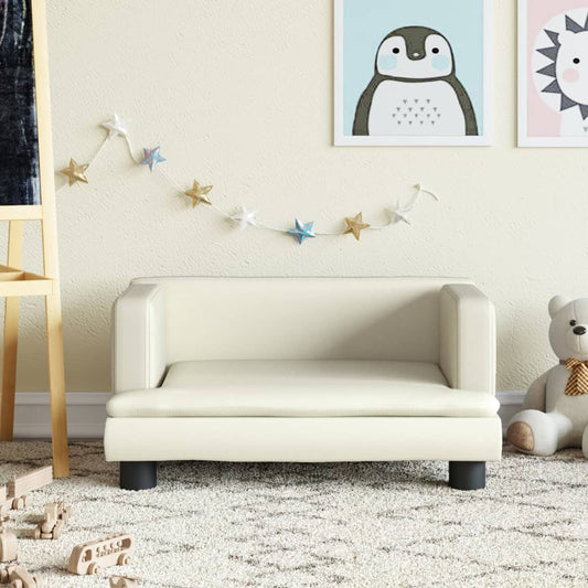 Kinderbank 60x40x30 cm kunstleer crèmekleurig Meubelen voor baby's & peuters | Creëer jouw Trendy Thuis | Gratis bezorgd & Retour | Trendy.nl