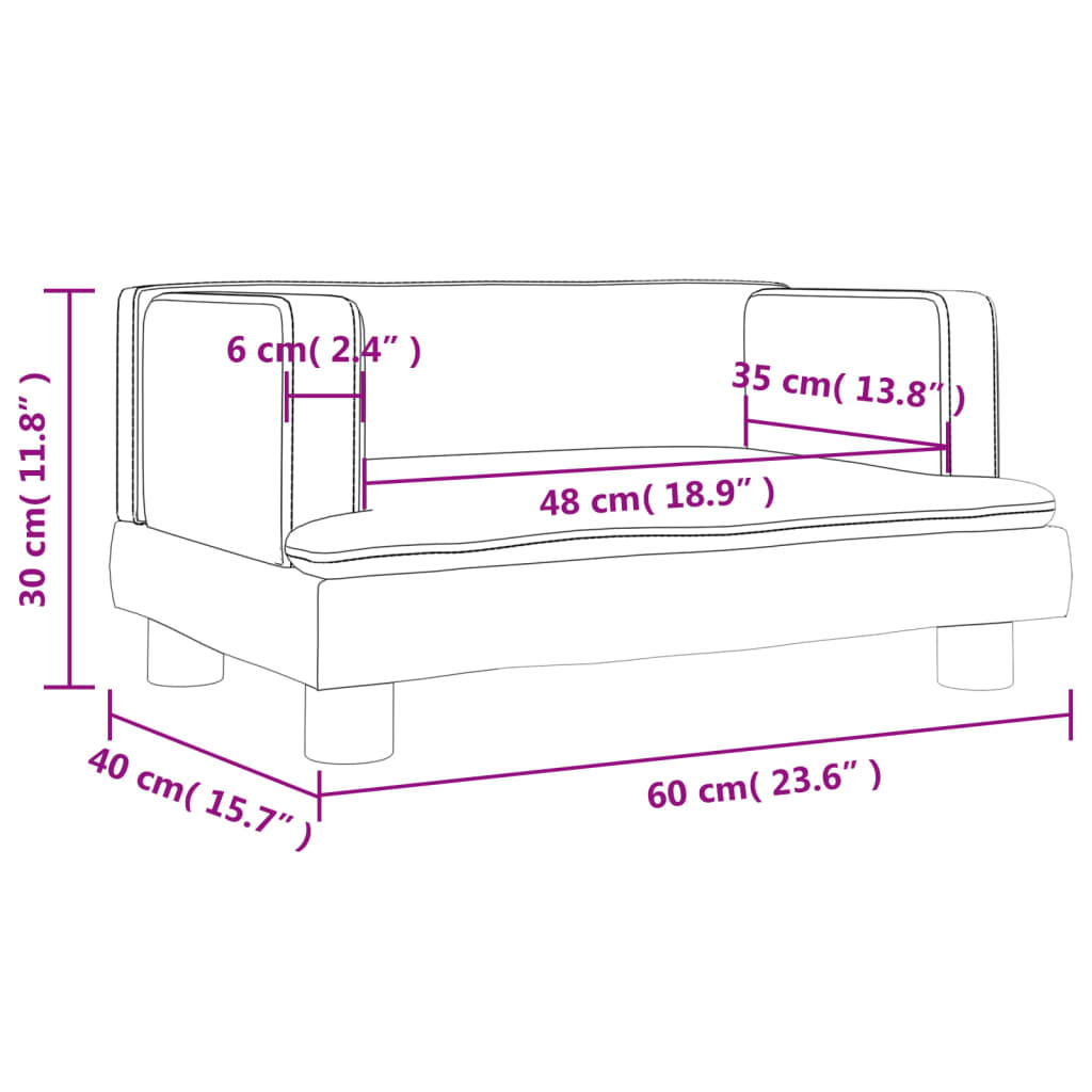 Kinderbank 60x40x30 cm kunstleer grijs Meubelen voor baby's & peuters | Creëer jouw Trendy Thuis | Gratis bezorgd & Retour | Trendy.nl