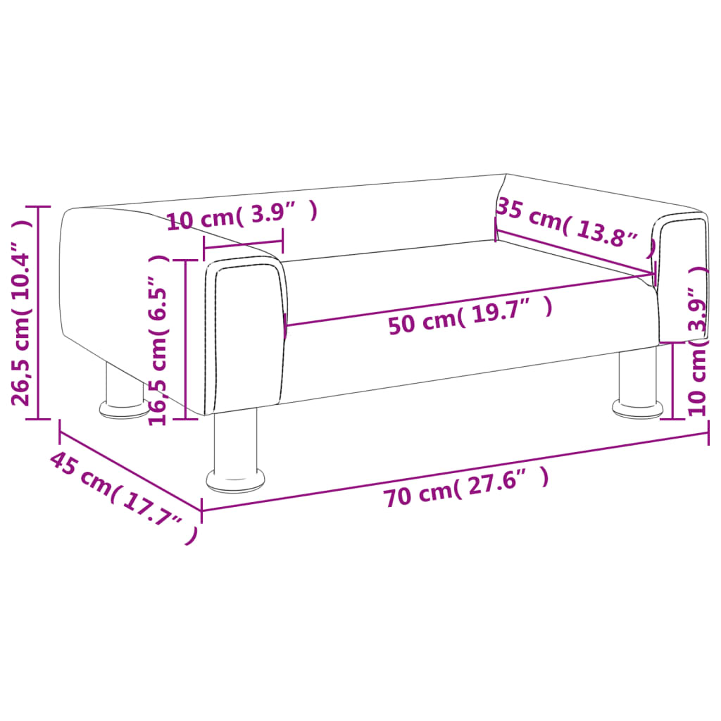 Kinderbank 70x45x26,5 cm fluweel zwart Meubelen voor baby's & peuters | Creëer jouw Trendy Thuis | Gratis bezorgd & Retour | Trendy.nl