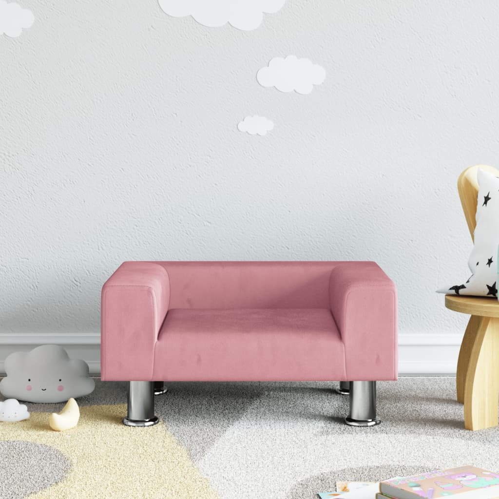 Kinderbank 50x40x26,5 cm fluweel roze Meubelen voor baby's & peuters | Creëer jouw Trendy Thuis | Gratis bezorgd & Retour | Trendy.nl