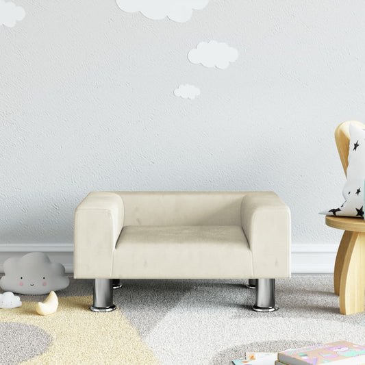 Kinderbank 50x40x26,5 cm fluweel crèmekleurig Meubelen voor baby's & peuters | Creëer jouw Trendy Thuis | Gratis bezorgd & Retour | Trendy.nl