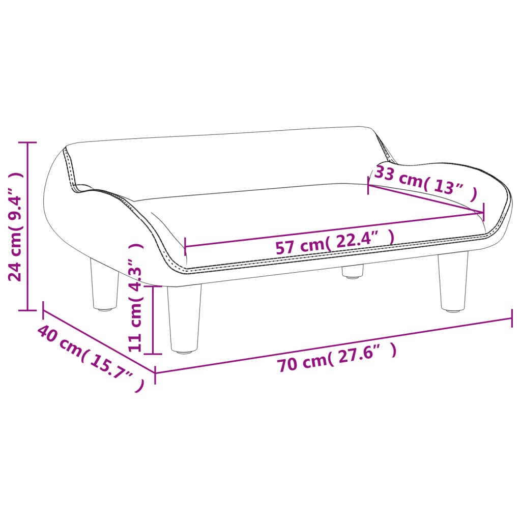 Kinderbank 70x40x24 cm stof lichtgrijs Meubelen voor baby's & peuters | Creëer jouw Trendy Thuis | Gratis bezorgd & Retour | Trendy.nl