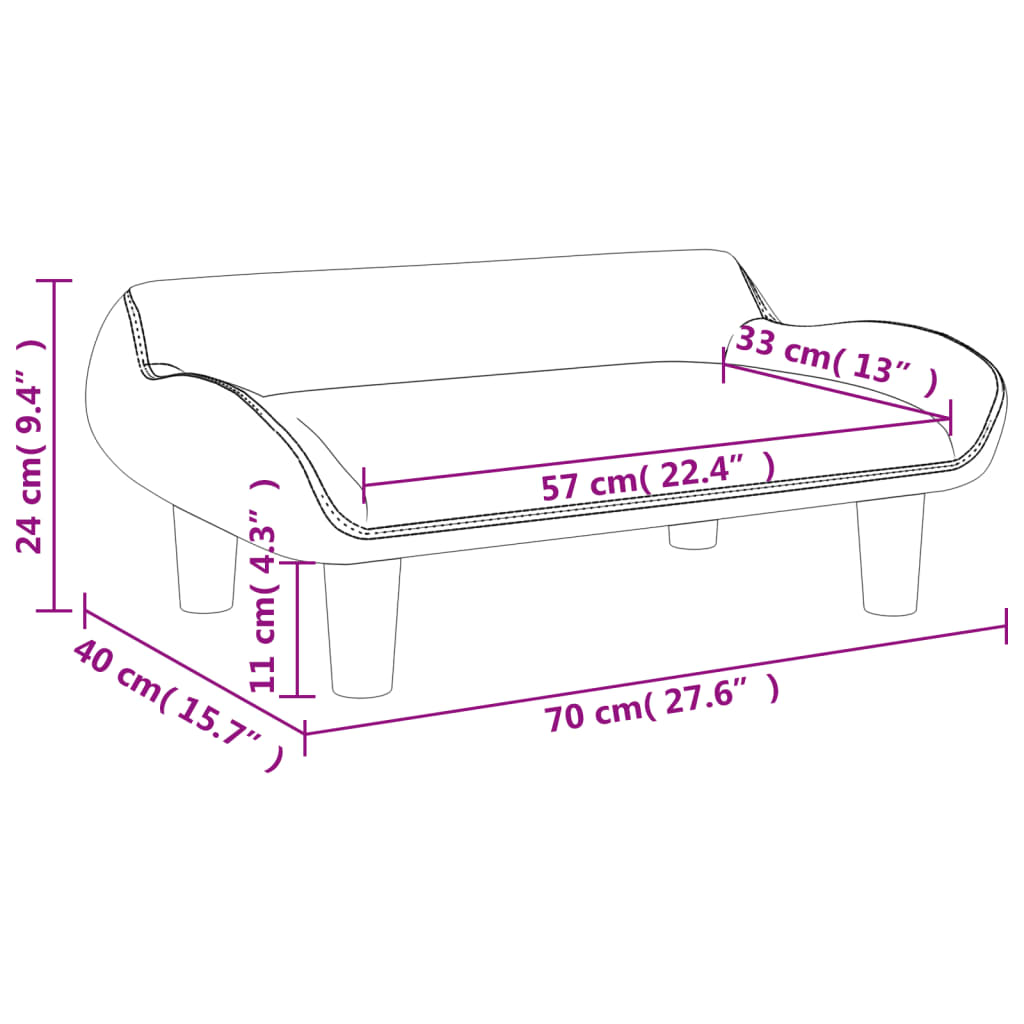 Kinderbank 70x40x24 cm fluweel donkergrijs Meubelen voor baby's & peuters | Creëer jouw Trendy Thuis | Gratis bezorgd & Retour | Trendy.nl