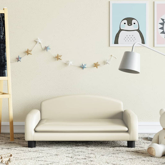 Kinderbank 70x45x30 cm kunstleer crèmekleurig Meubelen voor baby's & peuters | Creëer jouw Trendy Thuis | Gratis bezorgd & Retour | Trendy.nl