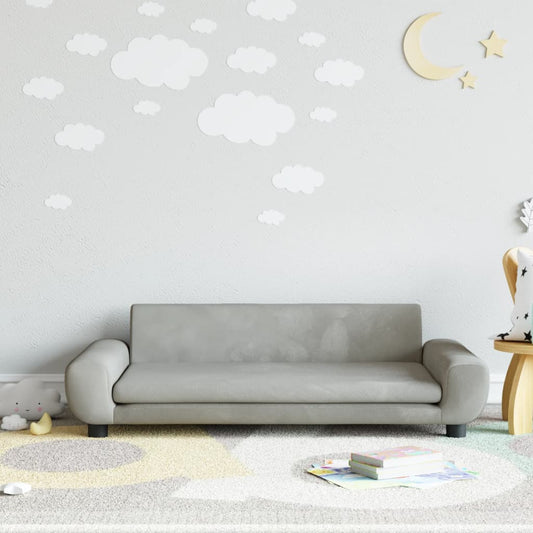 Kinderbank 100x54x33 cm fluweel lichtgrijs Meubelen voor baby's & peuters | Creëer jouw Trendy Thuis | Gratis bezorgd & Retour | Trendy.nl