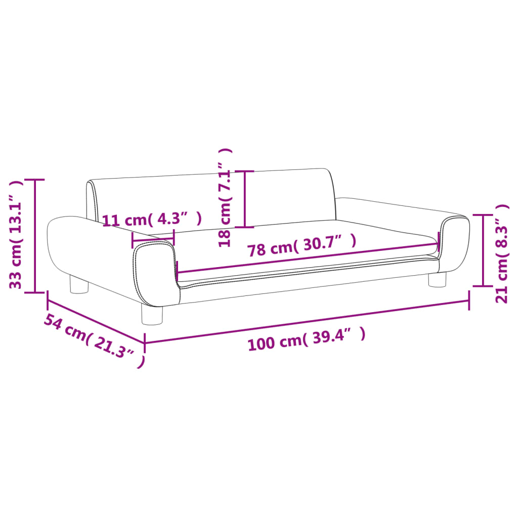 Kinderbank 100x54x33 cm fluweel donkergrijs Meubelen voor baby's & peuters | Creëer jouw Trendy Thuis | Gratis bezorgd & Retour | Trendy.nl