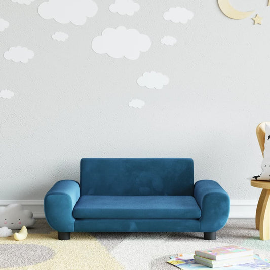 Kinderbank 70x45x33 cm fluweel blauw Meubelen voor baby's & peuters | Creëer jouw Trendy Thuis | Gratis bezorgd & Retour | Trendy.nl