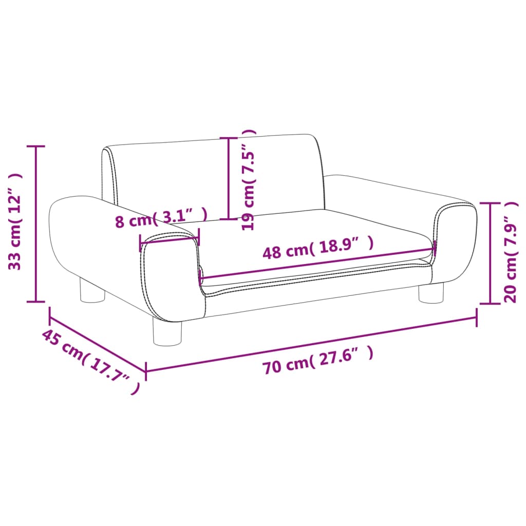 Kinderbank 70x45x33 cm fluweel crèmekleurig Meubelen voor baby's & peuters | Creëer jouw Trendy Thuis | Gratis bezorgd & Retour | Trendy.nl