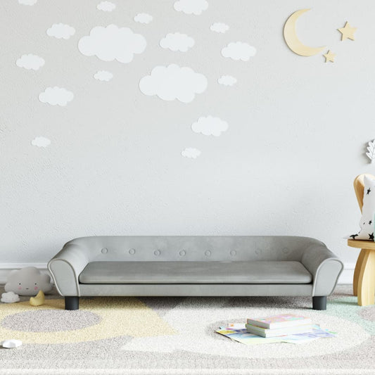 Kinderbank 100x50x26 cm fluweel lichtgrijs Meubelen voor baby's & peuters | Creëer jouw Trendy Thuis | Gratis bezorgd & Retour | Trendy.nl