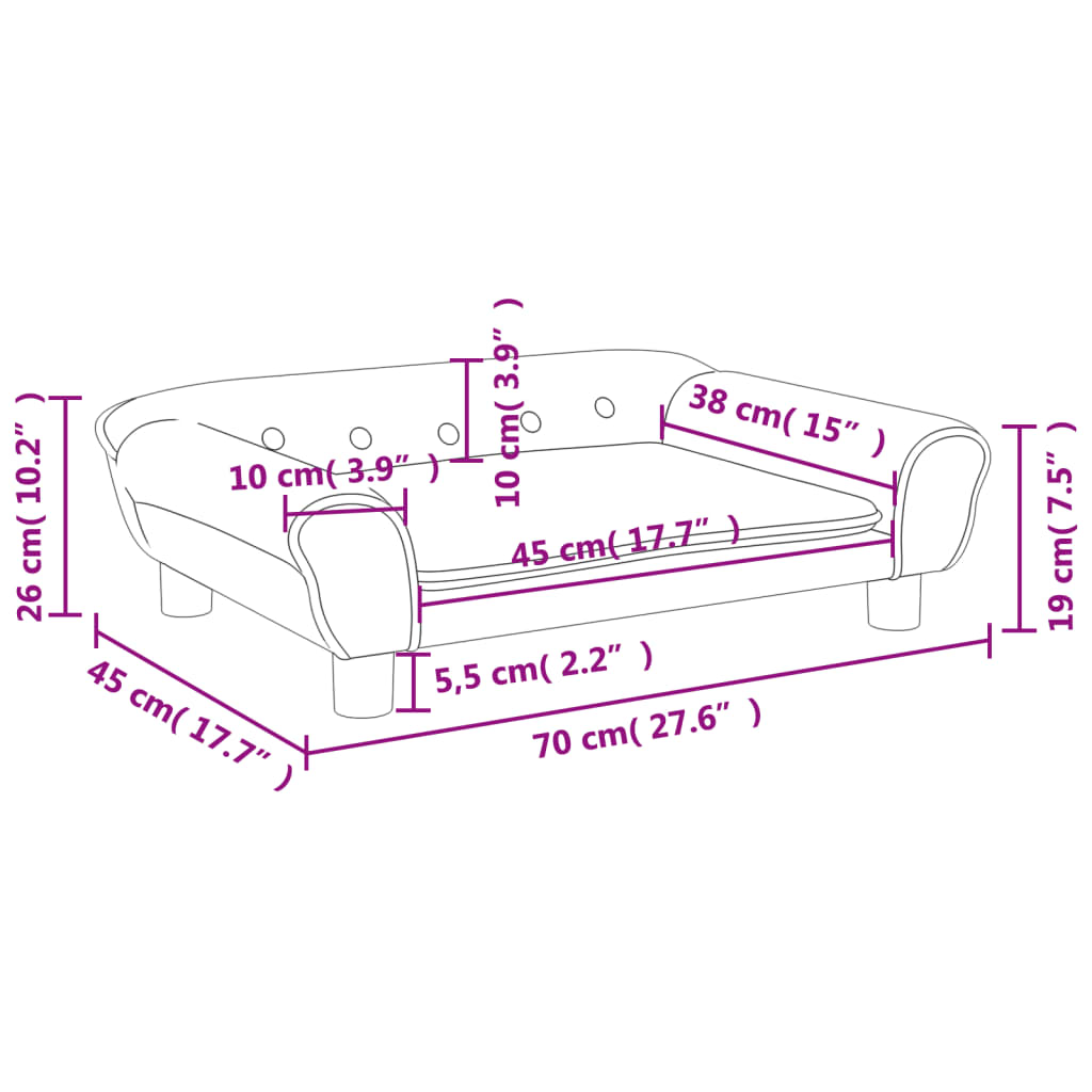 Kinderbank 70x45x26 cm fluweel donkergrijs Meubelen voor baby's & peuters | Creëer jouw Trendy Thuis | Gratis bezorgd & Retour | Trendy.nl