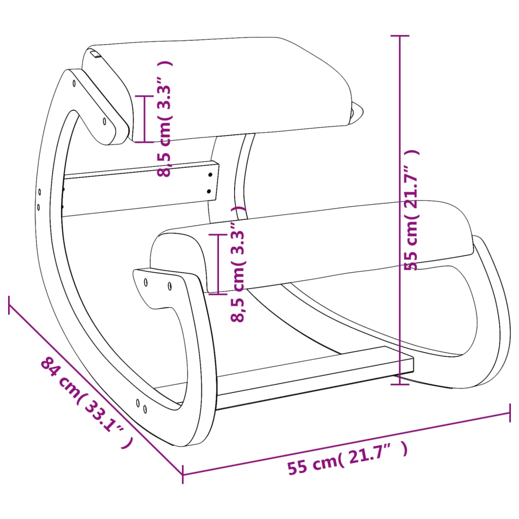 Knielstoel 55x84x55 cm berkenhout multiplex crèmekleurig Schommelstoelen | Creëer jouw Trendy Thuis | Gratis bezorgd & Retour | Trendy.nl