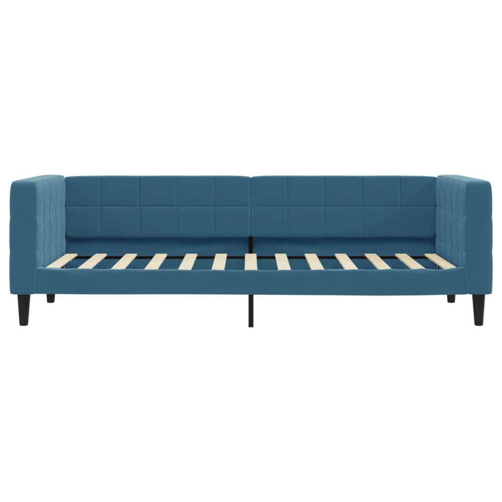 Slaapbank met onderschuifbed en lades 80x200 cm fluweel blauw