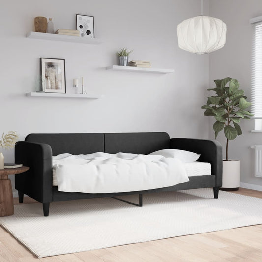 Slaapbank met matras 90x190 cm stof zwart Bedden & bedframes | Creëer jouw Trendy Thuis | Gratis bezorgd & Retour | Trendy.nl