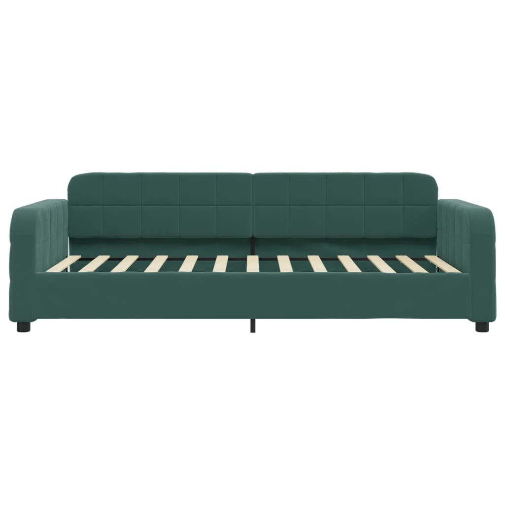 Slaapbank met onderschuifbed 90x200 cm fluweel donkergroen Bedden & bedframes | Creëer jouw Trendy Thuis | Gratis bezorgd & Retour | Trendy.nl