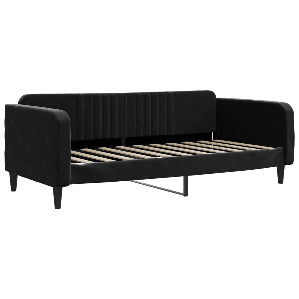 Slaapbank met matras 90x190 cm fluweel zwart Bedden & bedframes | Creëer jouw Trendy Thuis | Gratis bezorgd & Retour | Trendy.nl