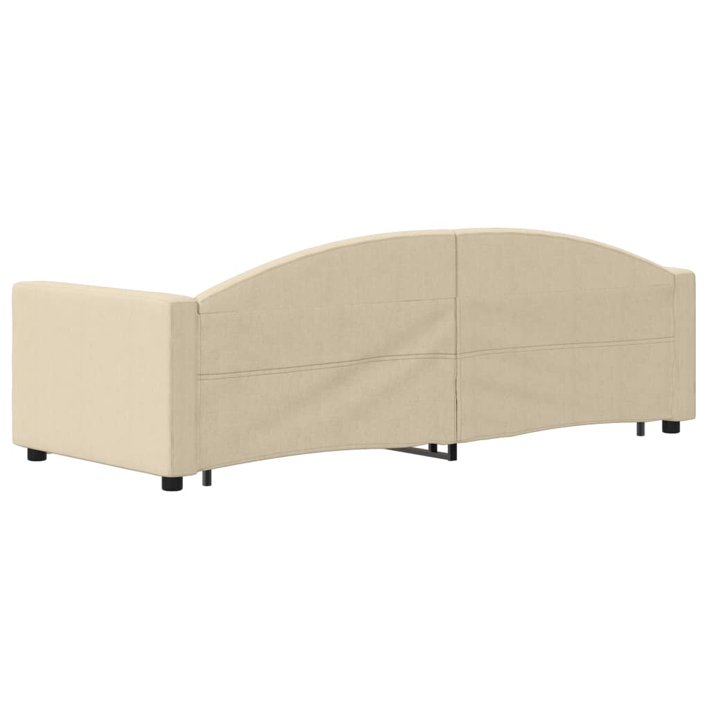 Slaapbank met onderschuifbed en lades 80x200 cm stof crèmekleur Bedden & bedframes | Creëer jouw Trendy Thuis | Gratis bezorgd & Retour | Trendy.nl