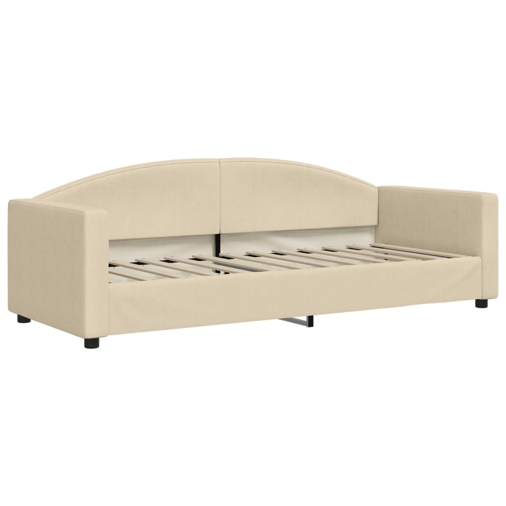 Slaapbank met onderschuifbed en lades 80x200 cm stof crèmekleur Bedden & bedframes | Creëer jouw Trendy Thuis | Gratis bezorgd & Retour | Trendy.nl