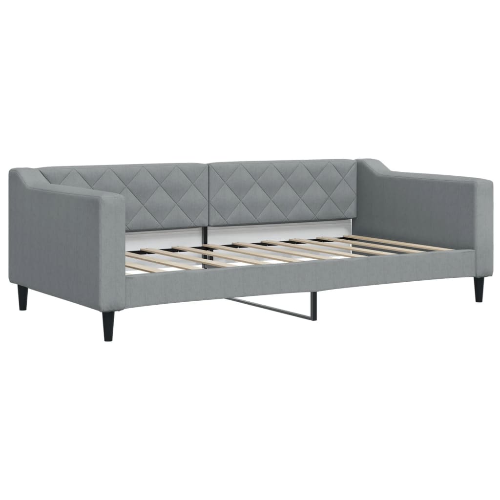 Slaapbank met matras 90x190 cm stof lichtgrijs Bedden & bedframes | Creëer jouw Trendy Thuis | Gratis bezorgd & Retour | Trendy.nl