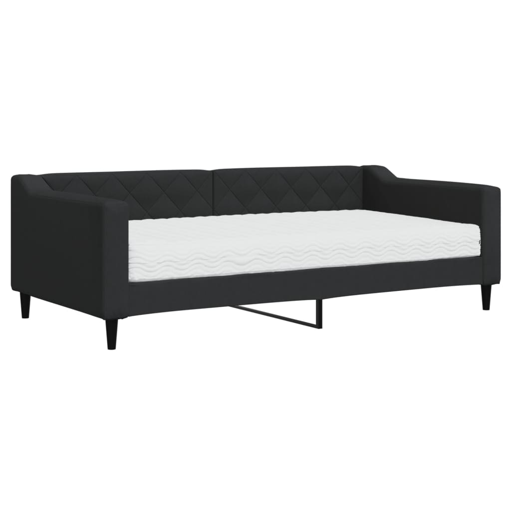 Slaapbank met matras 90x190 cm stof zwart Bedden & bedframes | Creëer jouw Trendy Thuis | Gratis bezorgd & Retour | Trendy.nl