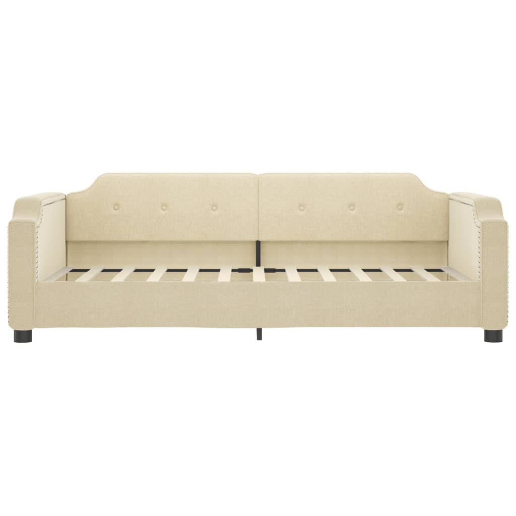 Slaapbank met matras 80x200 cm stof crèmekleurig Bedden & bedframes | Creëer jouw Trendy Thuis | Gratis bezorgd & Retour | Trendy.nl