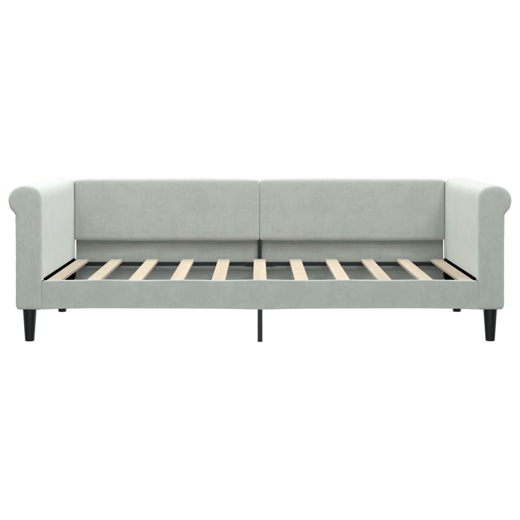 Slaapbank met matras 90x190 cm fluweel lichtgrijs Bedden & bedframes | Creëer jouw Trendy Thuis | Gratis bezorgd & Retour | Trendy.nl