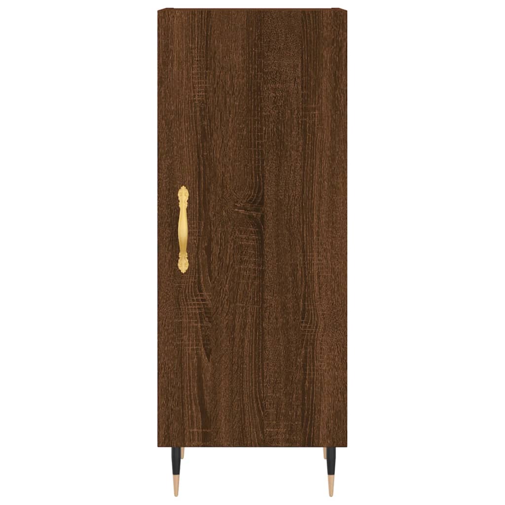 Hoge kast 34,5x34x180 cm bewerkt hout bruin eikenkleur