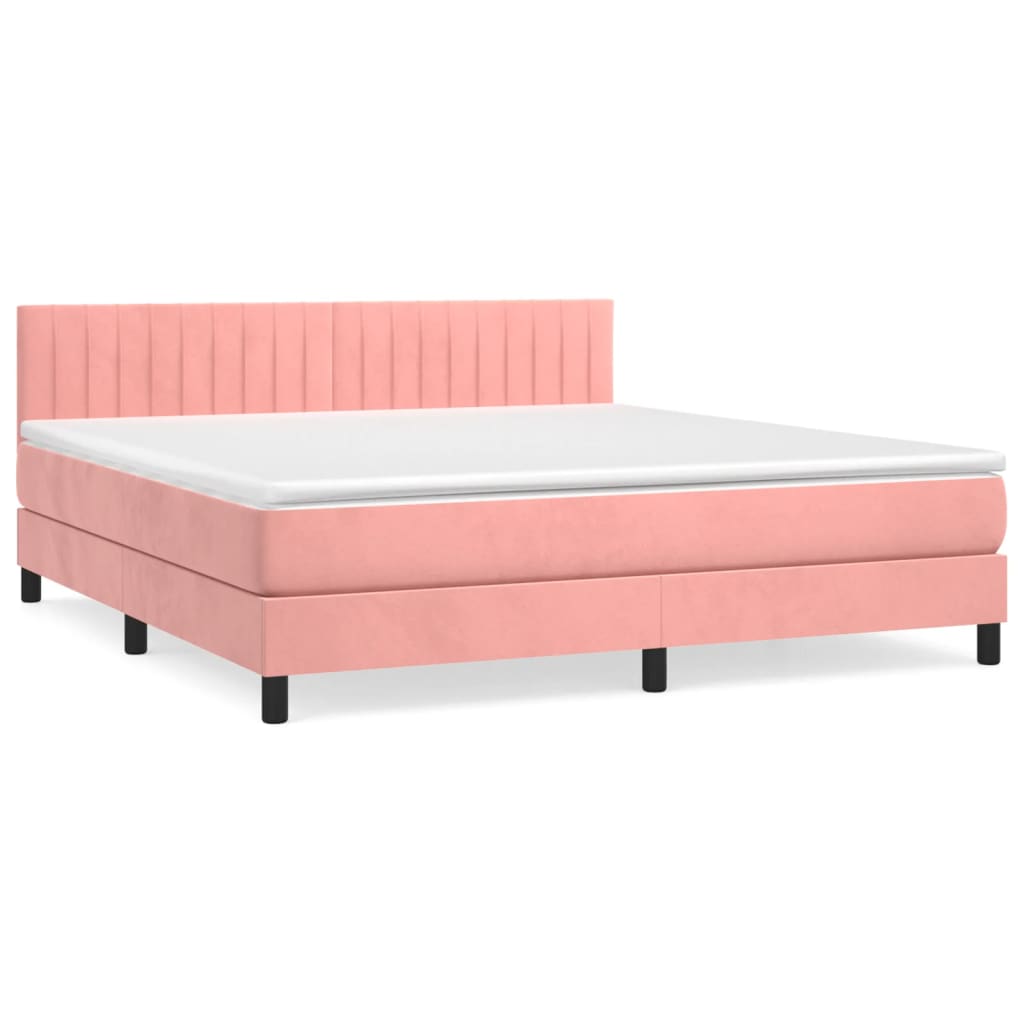 Boxspring met matras fluweel roze 180x200 cm Bedden & bedframes | Creëer jouw Trendy Thuis | Gratis bezorgd & Retour | Trendy.nl