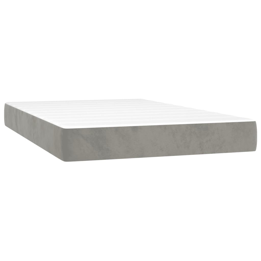 Boxspring met matras fluweel lichtgrijs 120x200 cm Bedden & bedframes | Creëer jouw Trendy Thuis | Gratis bezorgd & Retour | Trendy.nl