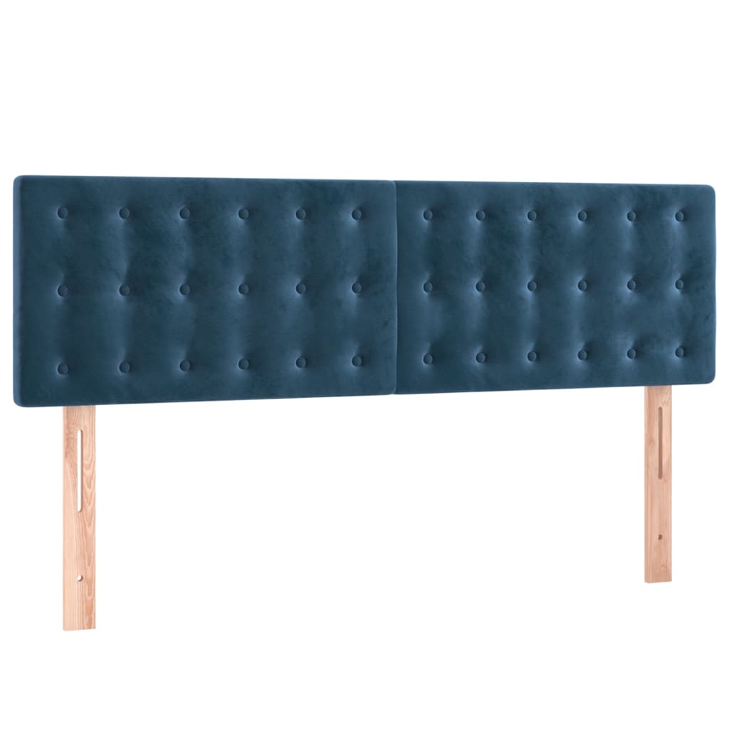 Boxspring met matras fluweel donkerblauw 140x200 cm Bedden & bedframes | Creëer jouw Trendy Thuis | Gratis bezorgd & Retour | Trendy.nl