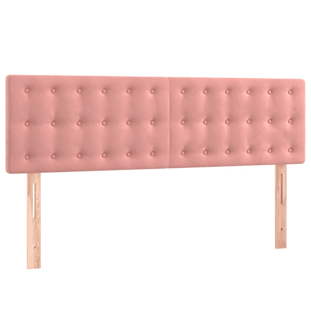 Boxspring met matras fluweel roze 140x200 cm Bedden & bedframes | Creëer jouw Trendy Thuis | Gratis bezorgd & Retour | Trendy.nl