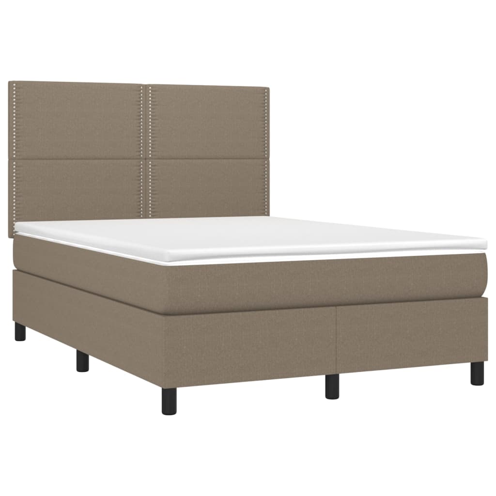 Boxspring met matras stof taupe 140x190 cm Bedden & bedframes | Creëer jouw Trendy Thuis | Gratis bezorgd & Retour | Trendy.nl