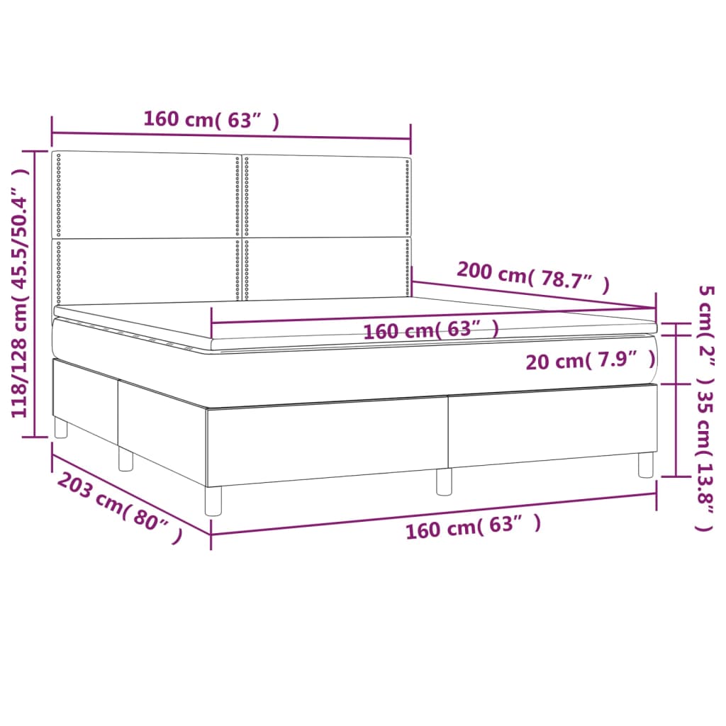 Boxspring met matras stof zwart 160x200 cm Bedden & bedframes | Creëer jouw Trendy Thuis | Gratis bezorgd & Retour | Trendy.nl