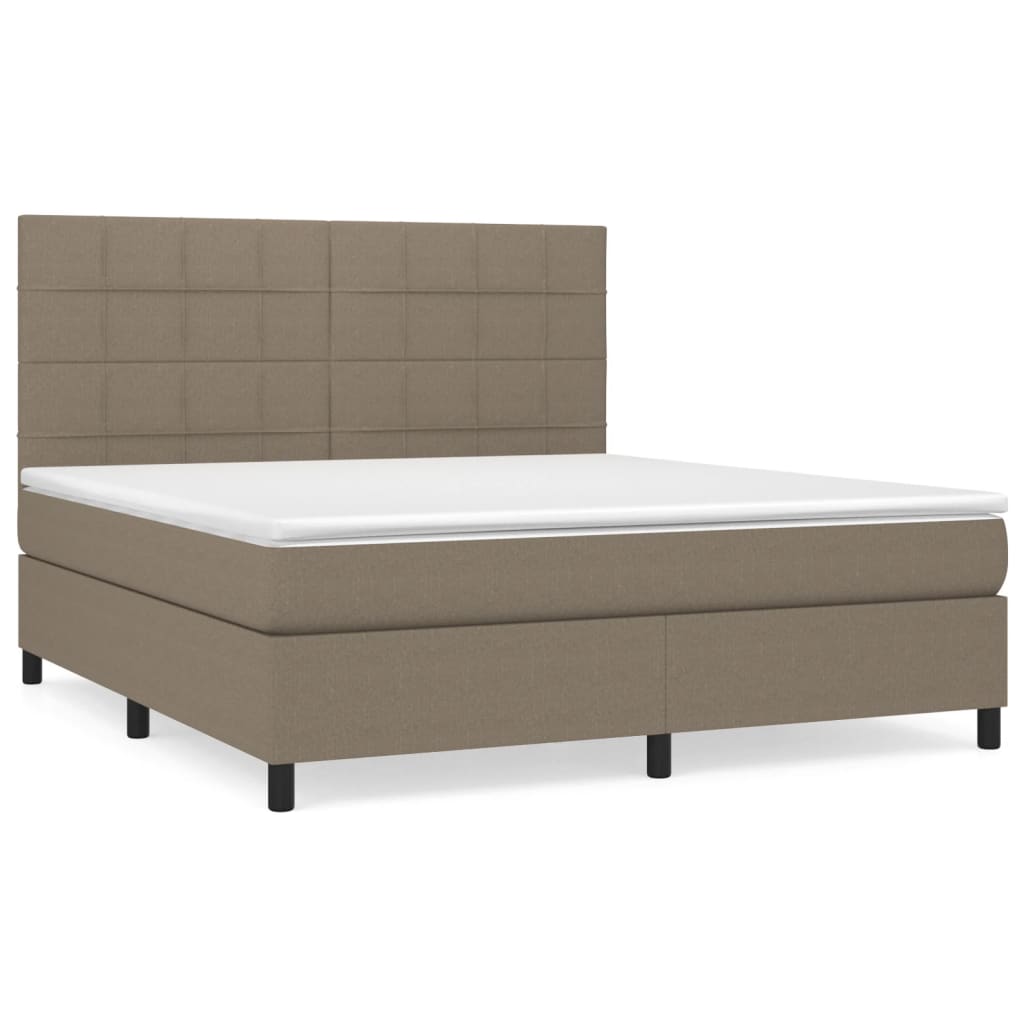 Boxspring met matras stof taupe 180x200 cm Bedden & bedframes | Creëer jouw Trendy Thuis | Gratis bezorgd & Retour | Trendy.nl