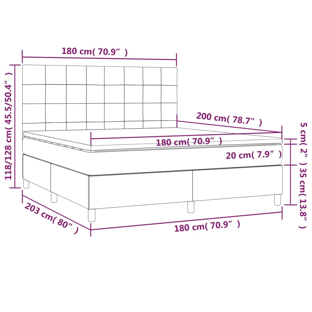 Boxspring met matras stof taupe 180x200 cm Bedden & bedframes | Creëer jouw Trendy Thuis | Gratis bezorgd & Retour | Trendy.nl